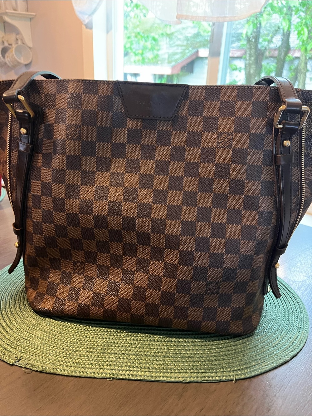 AUTHENTIC LOUIS VUITTON CABAS RIVINGTON TOTE BAG PURSE DAMIER CA 0141 W/WALLETS - Picture 3 of 16